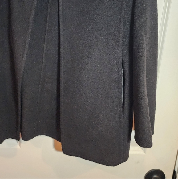 Luciano Barbera 100% Cashmere Italy Black Open Front Jacket Pockets - Picture 4 of 7